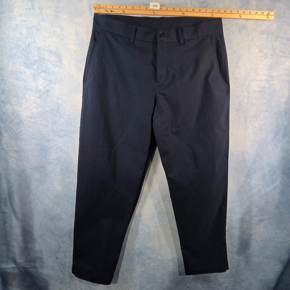 Lululemon Commission Pant Mens 38 Navy Blue Tapered Chino Trousers LM5AYES
